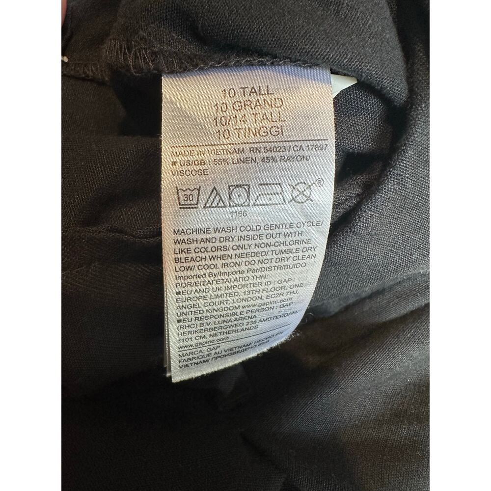 Gap 365 TALL Low Rise Linen Blend Trousers Pants Black 10 713962 NEW - Picture 8 of 12
